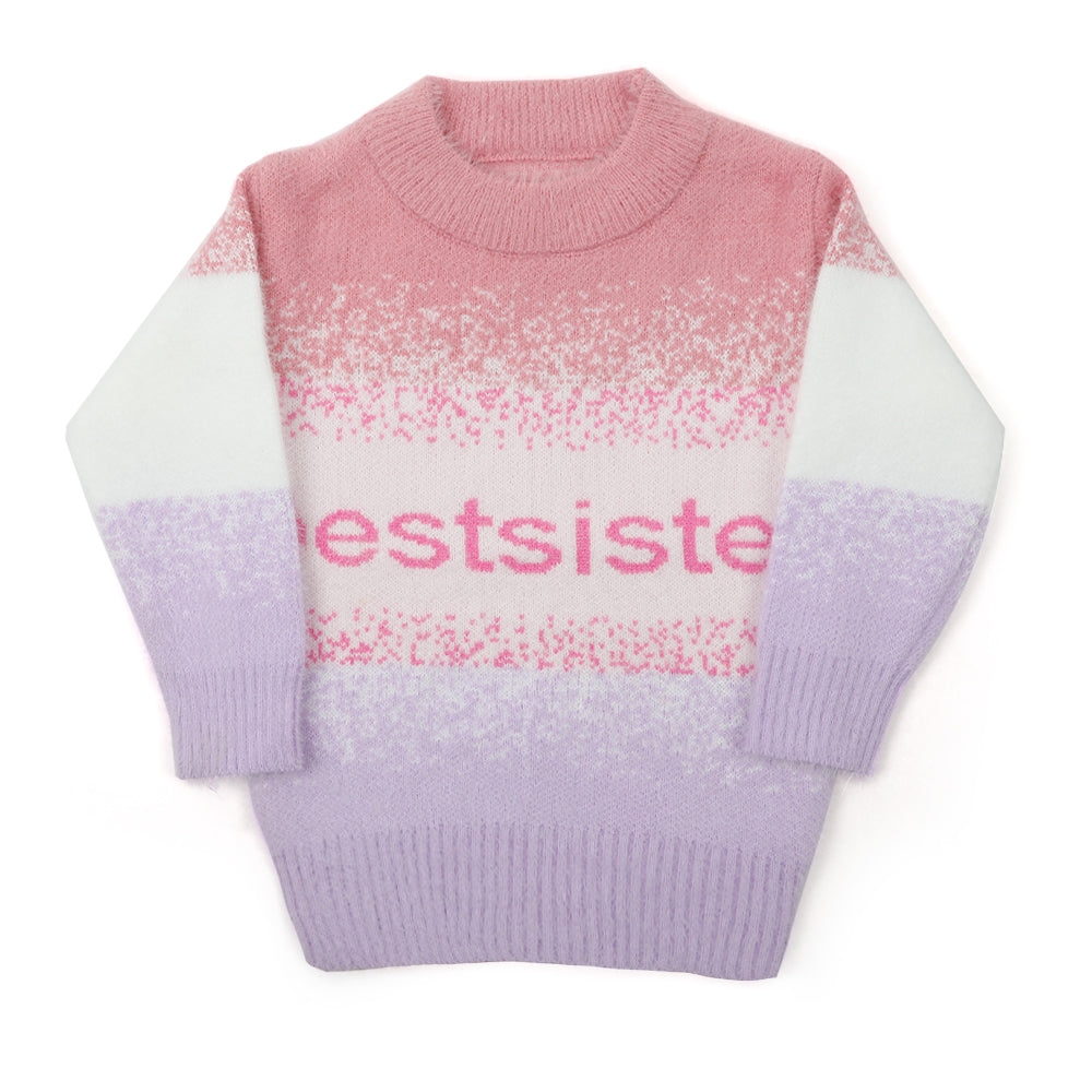 Girls Full Sleeves Sweater - Tea Pink, Girls Sweaters, Chase Value, Chase Value