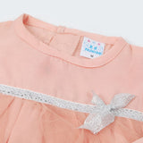 Newborn Girls Half Sleeves Suit - Peach, Newborn Girls Sets & Suits, Chase Value, Chase Value