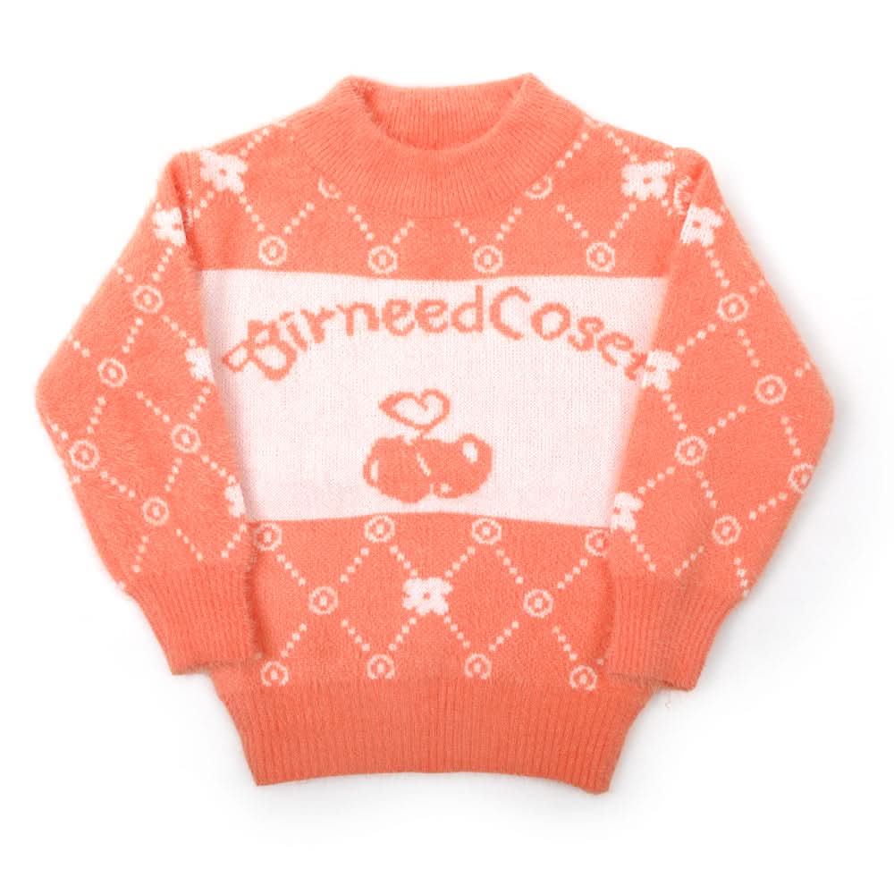 Girls Full Sleeves Sweater - Orange, Girls Sweaters, Chase Value, Chase Value