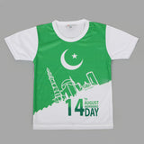 Boys Half Sleeves Azadi T-Shirt - Green, Boys T-Shirts, Chase Value, Chase Value