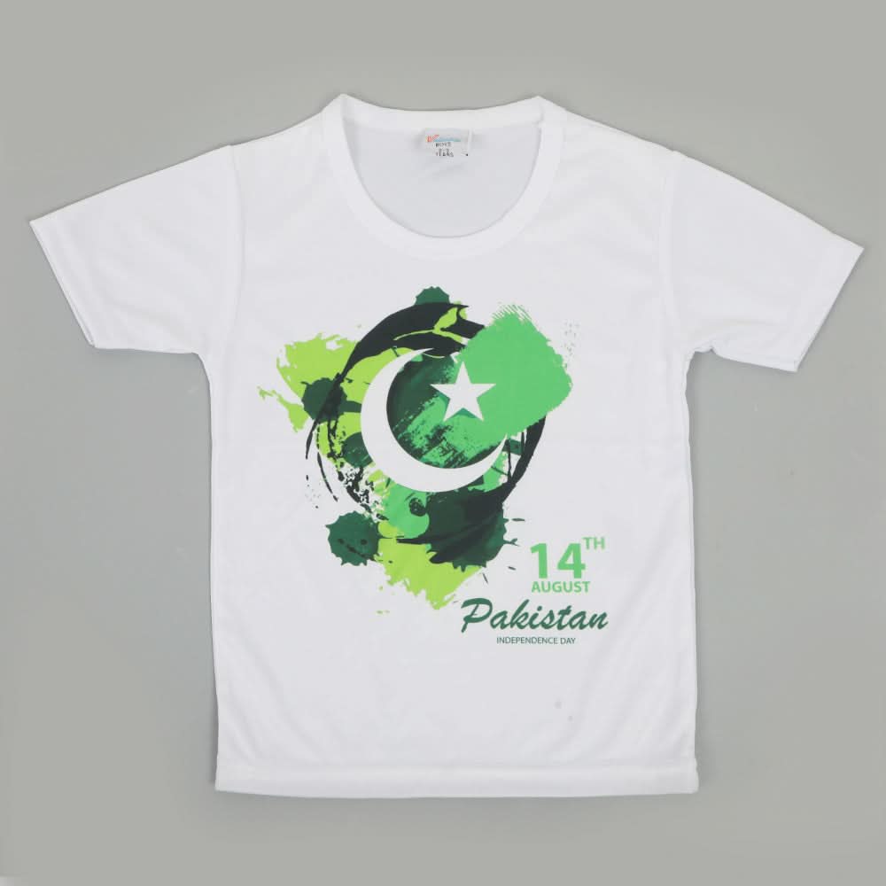 Boys Half Sleeves Azadi T-Shirt - Green, Boys T-Shirts, Chase Value, Chase Value