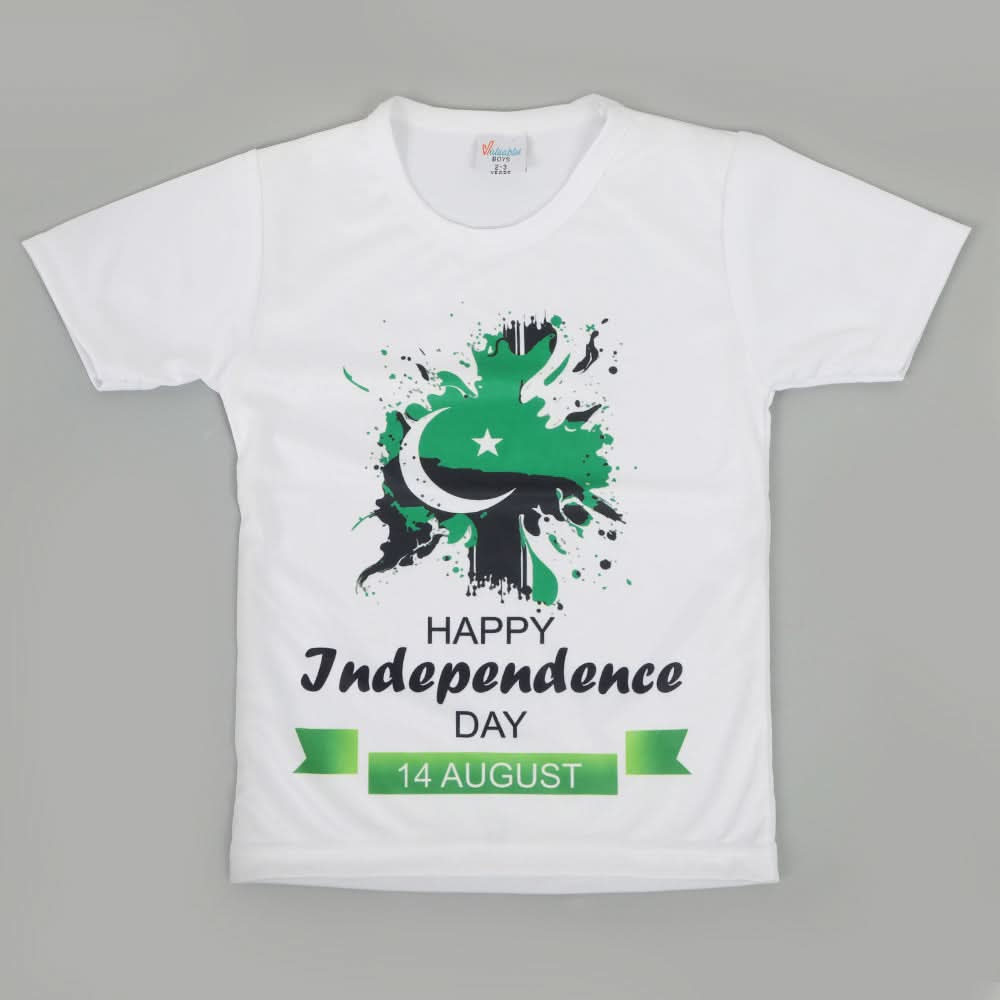 Boys Half Sleeves Azadi T-Shirt - Green, Boys T-Shirts, Chase Value, Chase Value