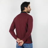 Men's Full Sleeves Polo T-Shirt - Maroon, Men's T-Shirts & Polos, Chase Value, Chase Value