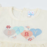 Newborn Girls Half Sleeves Suit - Cream, Newborn Girls Sets & Suits, Chase Value, Chase Value