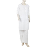 Women's Embroidered 2Pcs Semi Suit For Independence Day - White, Women Shalwar Suits, Chase Value, Chase Value