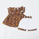 Newborn Girls Half Sleeves Suit - Brown, Newborn Girls Sets & Suits, Chase Value, Chase Value