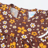 Newborn Girls Half Sleeves Suit - Brown, Newborn Girls Sets & Suits, Chase Value, Chase Value