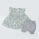 Newborn Girls Half Sleeves Suit - Light Green, Newborn Girls Sets & Suits, Chase Value, Chase Value