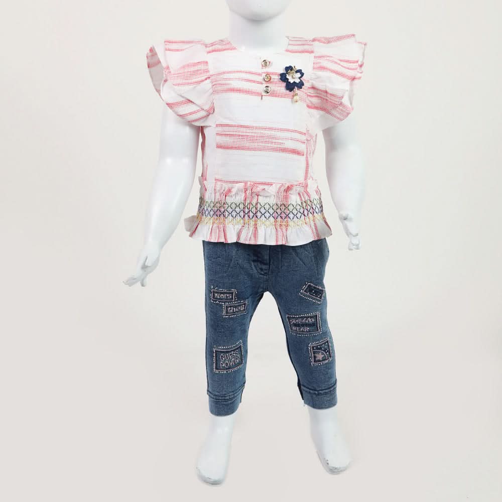 Girls Pant Suit - White, Girls Suits, Chase Value, Chase Value