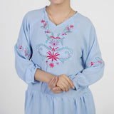 Women's Western Top - Light Blue, Women T-Shirts & Tops, Chase Value, Chase Value