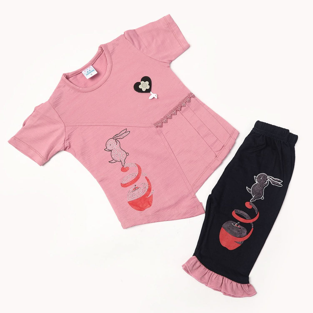 Girls Half Sleeves Suits - Pink, Girls Suits, Chase Value, Chase Value