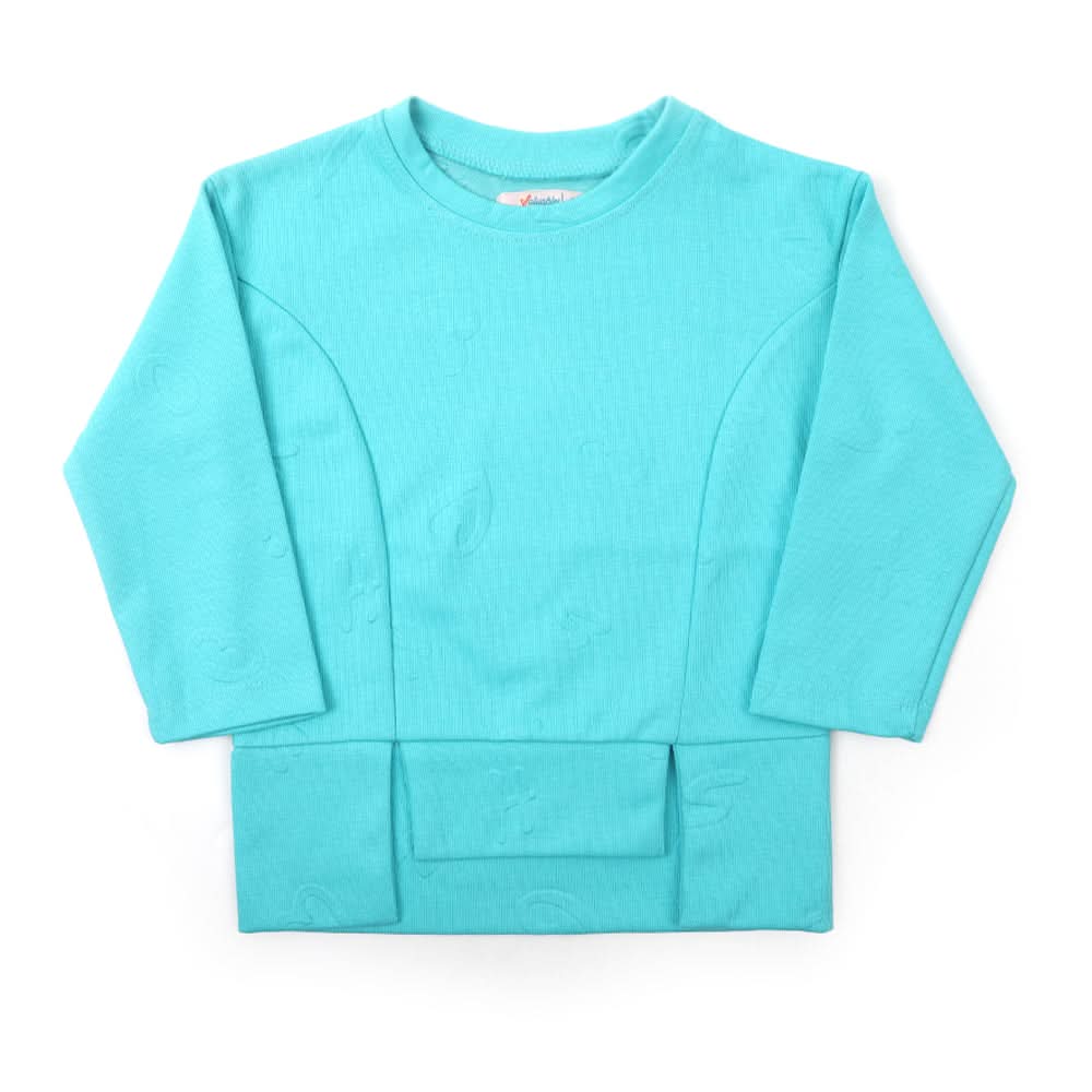 Girls Full Sleeves Sweat Shirt - Cyan, Girls Hoodies & Sweat Shirts, Chase Value, Chase Value