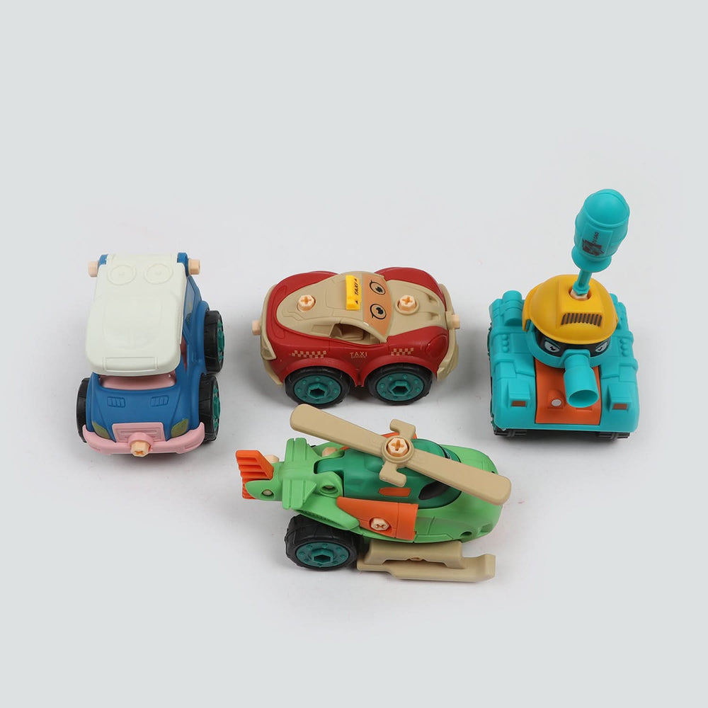 Cartoon Character Friction Car Pack of 4, Non-Remote Control, Chase Value, Chase Value
