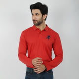 Men's Full Sleeves Polo T-Shirt - Rust, Men's T-Shirts & Polos, Chase Value, Chase Value