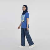 Women's Half Sleeves Printed T-shirt - Royal Blue, Women T-Shirts & Tops, Chase Value, Chase Value