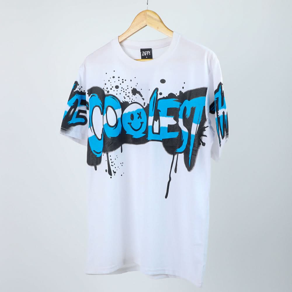 Men's Half Sleeves Printed T-Shirt - White, Men's T-Shirts & Polos, Chase Value, Chase Value