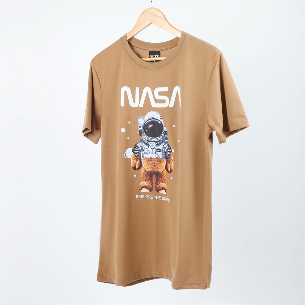 Men's Half Sleeves Printed T-Shirt - Brown, Men's T-Shirts & Polos, Chase Value, Chase Value