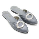 Valuable Women's Backless Pump - Grey, Women Backless Pumps, Chase Value, Chase Value
