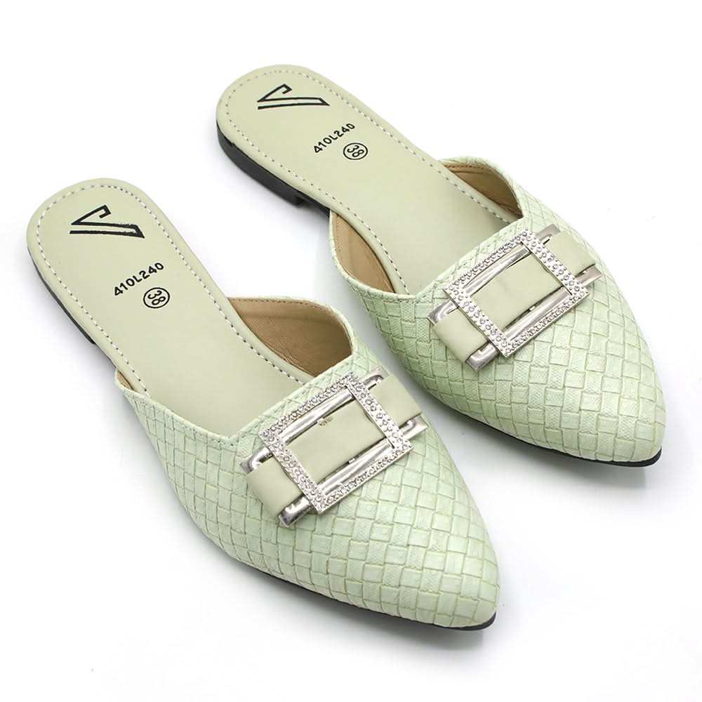 Valuable Women's Backless Pump - Light Green, Women Backless Pumps, Chase Value, Chase Value