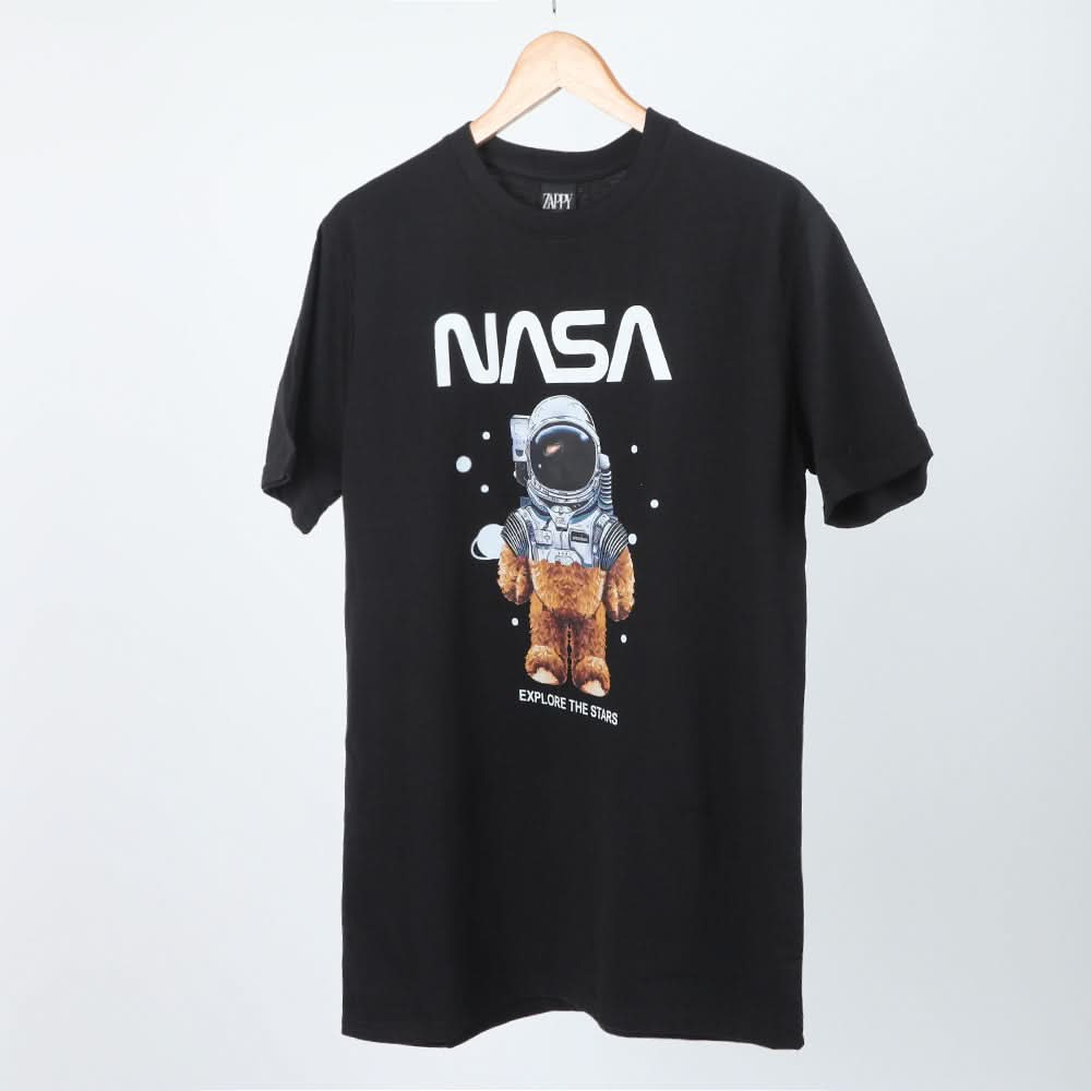 Men's Half Sleeves Printed T-Shirt - Black, Men's T-Shirts & Polos, Chase Value, Chase Value