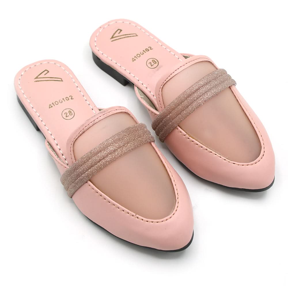 Girls Backless Pump - Peach, Girls Backless Pump, Chase Value, Chase Value