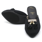 Girls Backless Pump Slipper - Black, Girls Backless Pump, Chase Value, Chase Value
