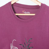Women's Printed Half Sleeves T-Shirt - Purple, Women T-Shirts & Tops, Chase Value, Chase Value