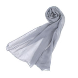 Women's Plain Georgette Stole - Grey, Women Shawls & Scarves, Chase Value, Chase Value