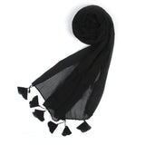 Women's Plain Georgette Stole - Black, Women Shawls & Scarves, Chase Value, Chase Value