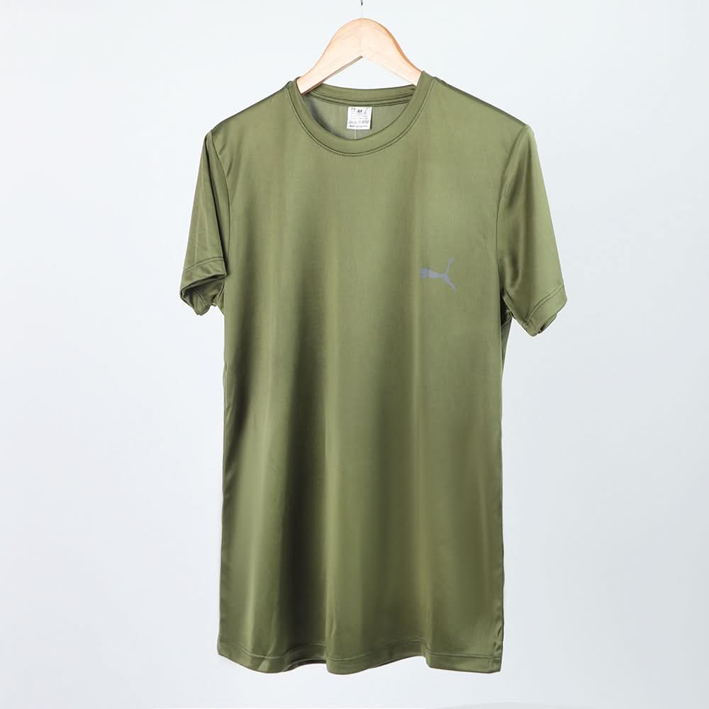 Men's Plain Half Sleeves Round Neck T-Shirt - Green, Men's T-Shirts & Polos, Chase Value, Chase Value