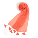 Women's Plain Georgette Stole - Peach, Women Shawls & Scarves, Chase Value, Chase Value