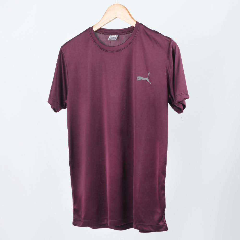 Men's Plain Half Sleeves Round Neck T-Shirt - Maroon, Men's T-Shirts & Polos, Chase Value, Chase Value