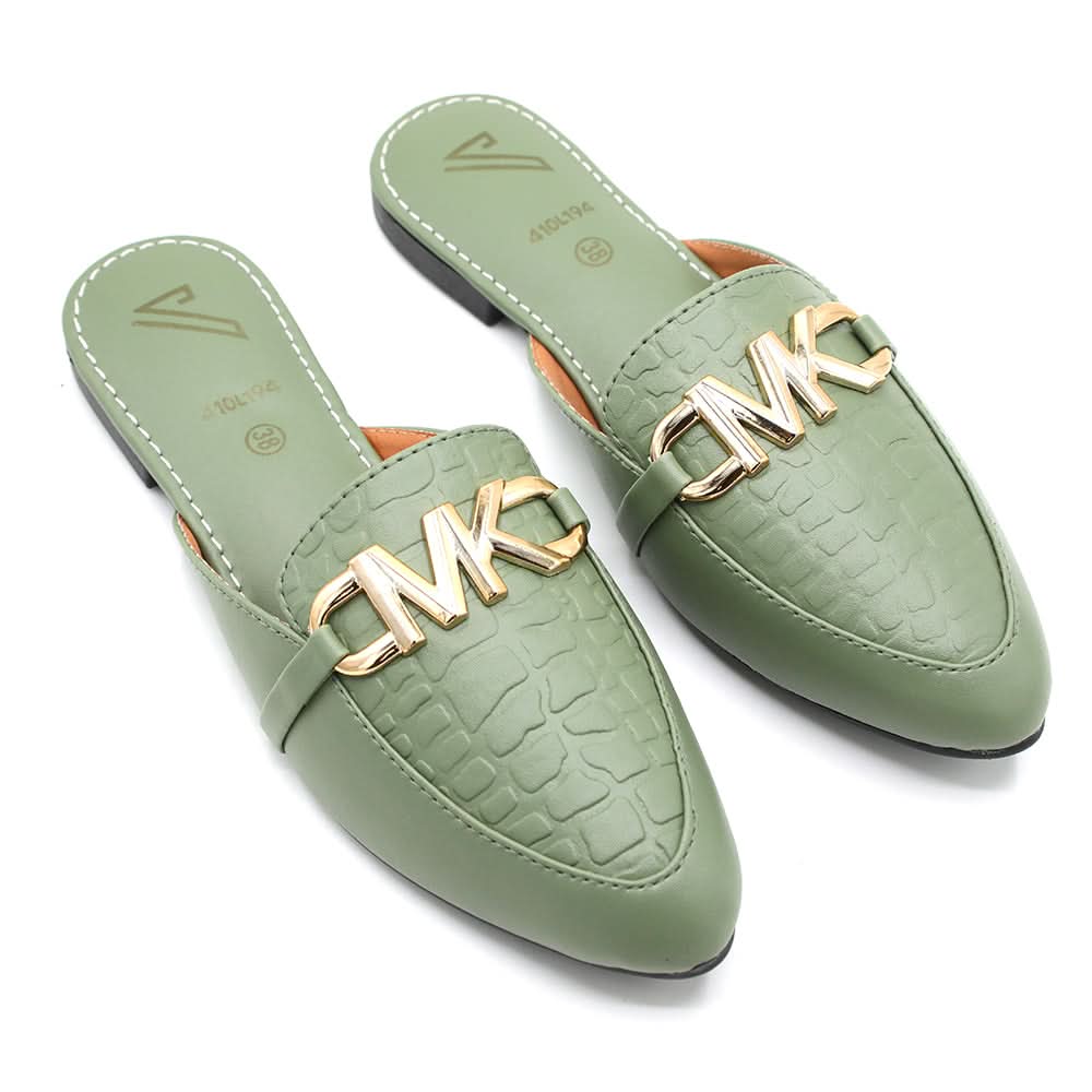 Women's Backless Pump - Green, Women Backless Pumps, Chase Value, Chase Value