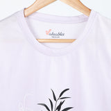 Women's Printed Half Sleeves T-Shirt - Light Purple, Women T-Shirts & Tops, Chase Value, Chase Value