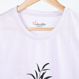 Women's Printed Half Sleeves T-Shirt - Light Purple, Women T-Shirts & Tops, Chase Value, Chase Value
