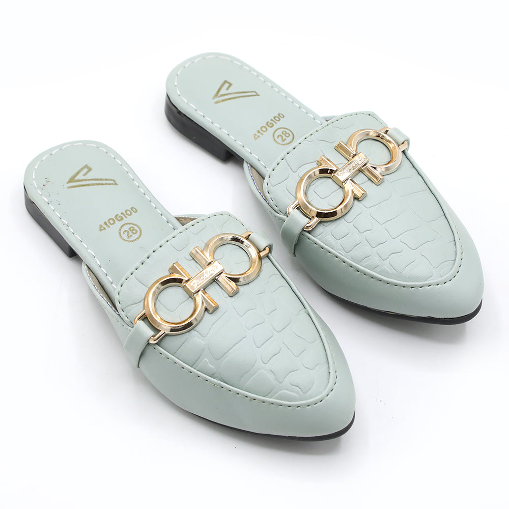 Girls Backless Pump - Light Green, Girls Backless Pump, Chase Value, Chase Value