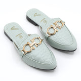 Girls Backless Pump - Light Green, Girls Backless Pump, Chase Value, Chase Value