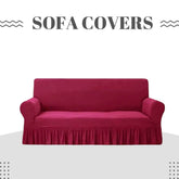 Mesh Turkish Style Sofa Covers (7 Seater) - Maroon, Sofa Cover, Chase Value, Chase Value