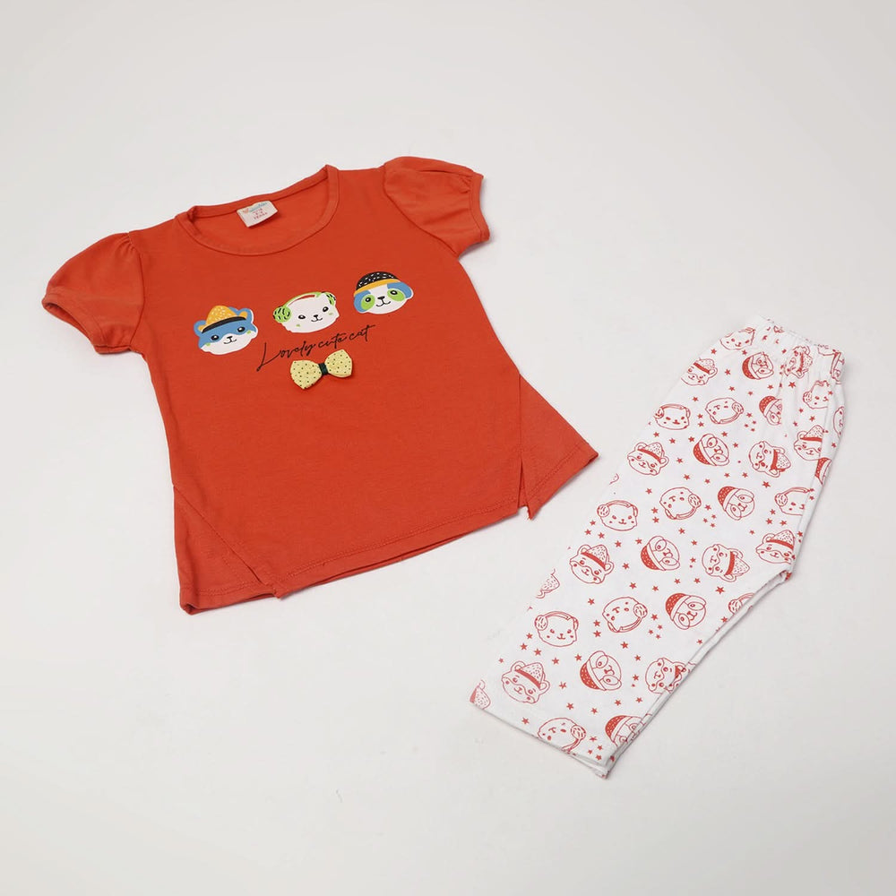 Girl's Half Sleeves Suit - Rust, Girls Suits, Chase Value, Chase Value