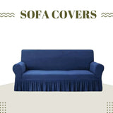 Mesh Turkish Style Sofa Covers (7 Seater) - Blue, Sofa Cover, Chase Value, Chase Value