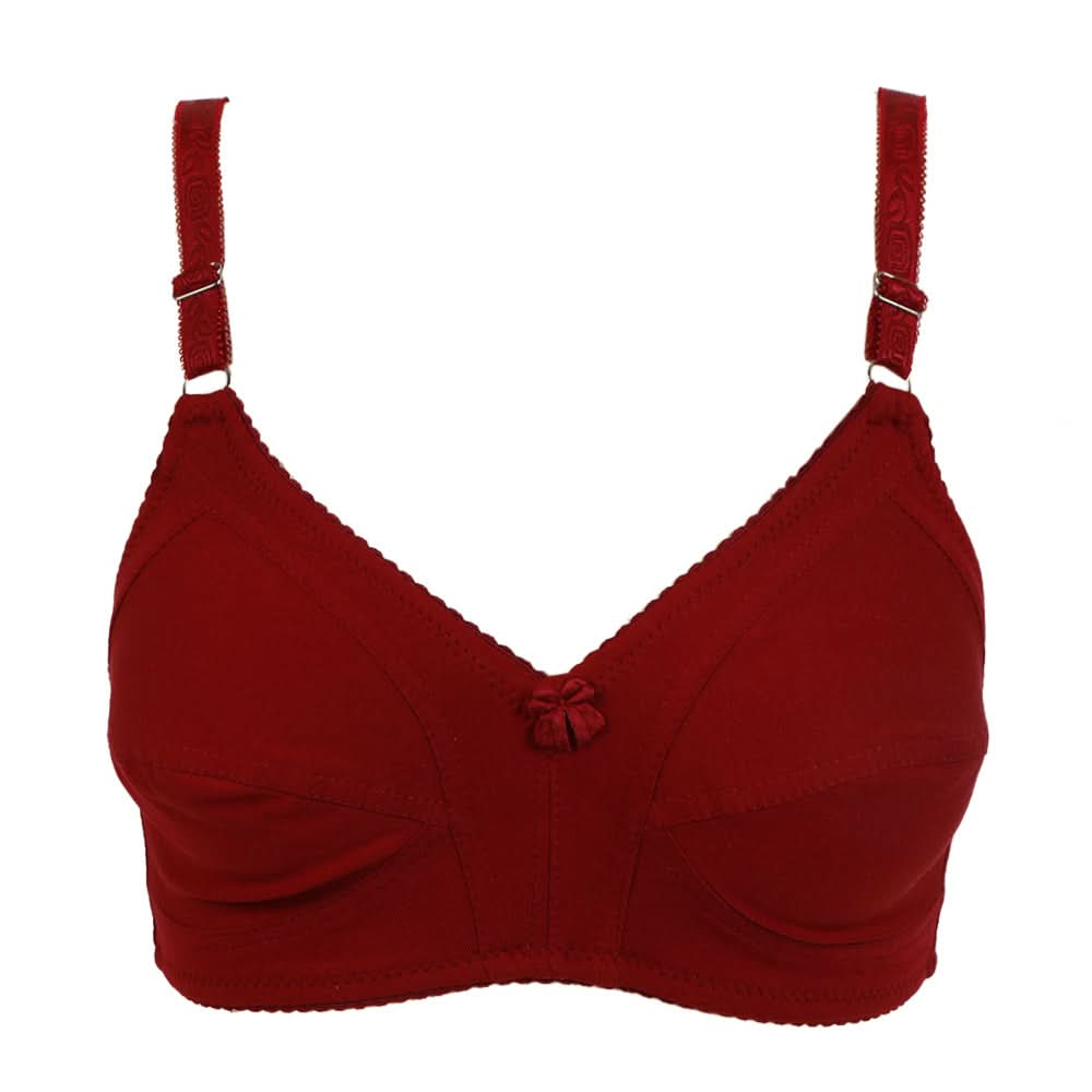 Women's Plain Cotton Bra - Red, Women Bras, Chase Value, Chase Value