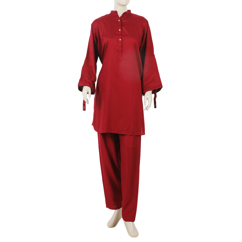 Women's Dyed Co-Ord Set - Maroon, Women Co-Ord Set, Chase Value, Chase Value