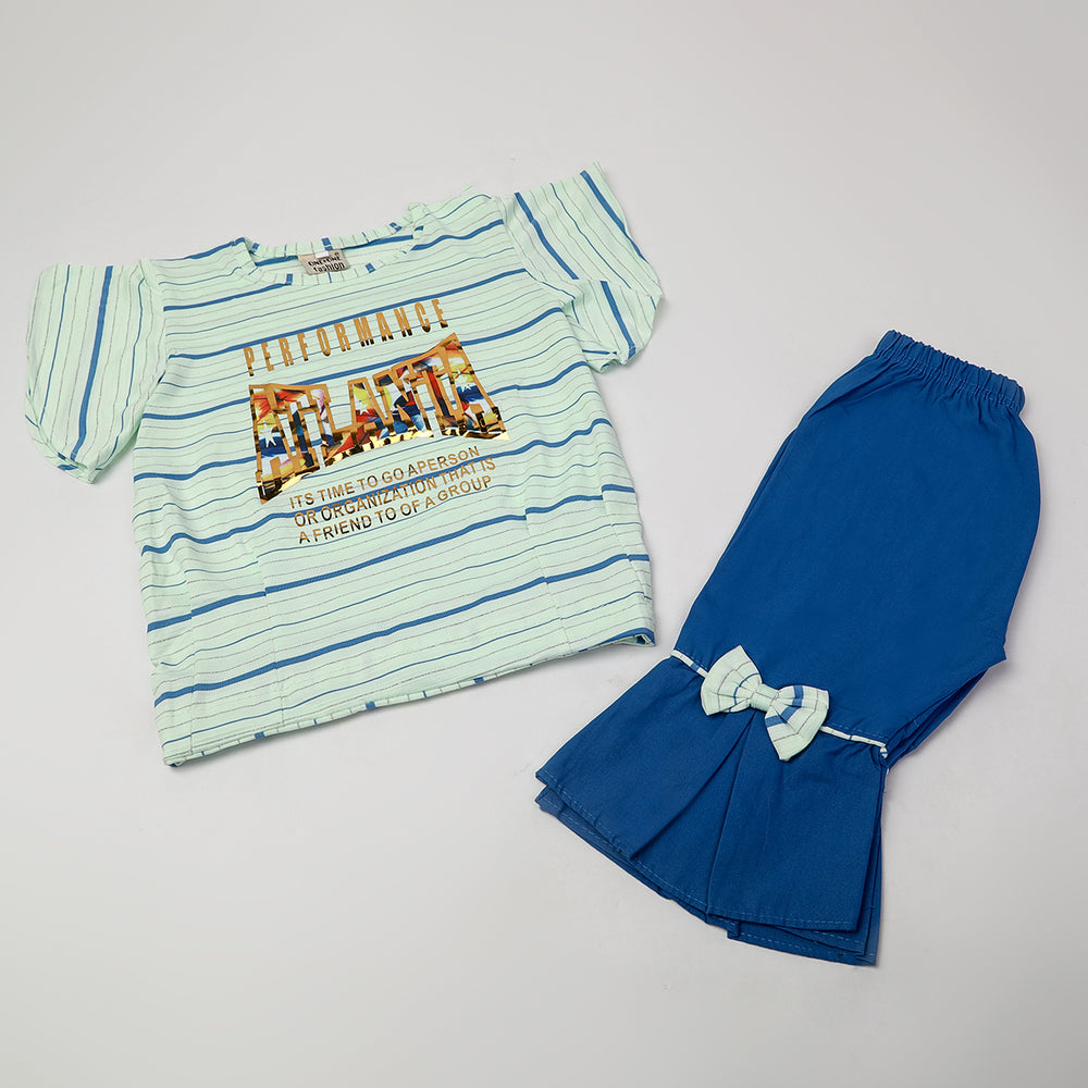 Girls Tight Half Sleeves Suit - Light Green, Girls Suits, Chase Value, Chase Value