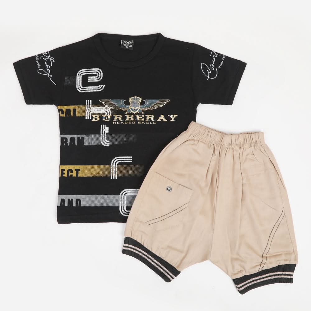 Boys Half Sleeves Suit - Black, Boys Sets & Suits, Chase Value, Chase Value