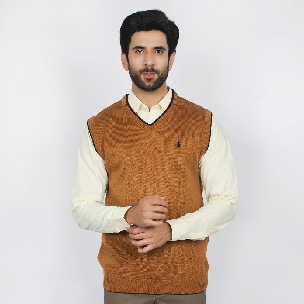 Men's Sleevesless Sweater - Beige, Men's Sweater & Sweat Shirts, Chase Value, Chase Value
