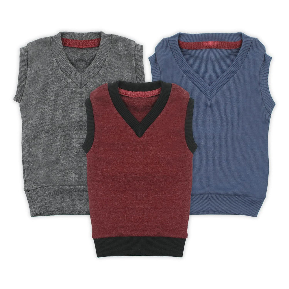 Newborn Kids Sando Sweater Pack of 3 - Multi Color, Newborn Boys Winterwear, Chase Value, Chase Value