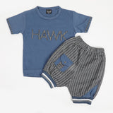 Boys Half Sleeves Suit - Steel Blue, Boys Sets & Suits, Chase Value, Chase Value