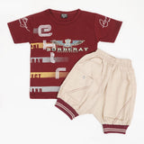 Boys Half Sleeves Suit - Maroon, Boys Sets & Suits, Chase Value, Chase Value