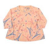 Newborn Girls Full Sleeves Frock - Peach, Newborn Girls Frocks, Chase Value, Chase Value