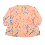 Newborn Girls Full Sleeves Frock - Peach, Newborn Girls Frocks, Chase Value, Chase Value